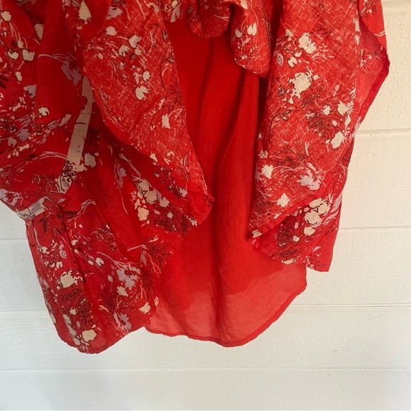 EUC Free People Womens All Mine Mini Red Floral One Shoulder Dress Size Small - Picture 9 of 13